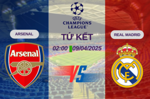 Nhận định trận đấu Arsenal vs Real Madrid lúc 02:00 ngày 09/04