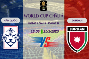 Nhận định trận đấu Hàn Quốc vs Jordan lúc 18:00 ngày 25/3 Vòng loại World Cup châu Á